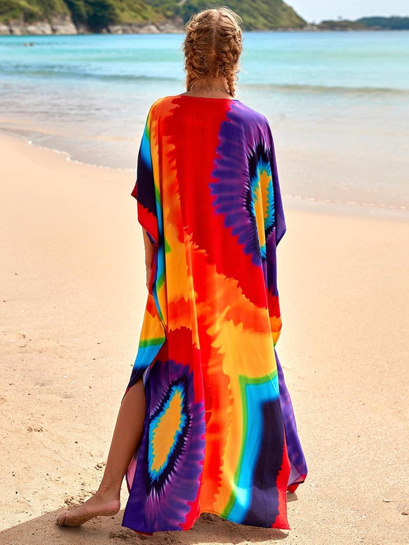 IMAGEKOPE Kaftan Dresses for Women Plus Size Bathing Suit Cover up Caftan Maxi Beach Dresses - Image 5